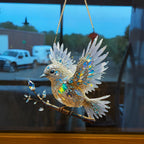 Acrylic Hanging Decor - Stained Glass Bluebird Window Suncatcher