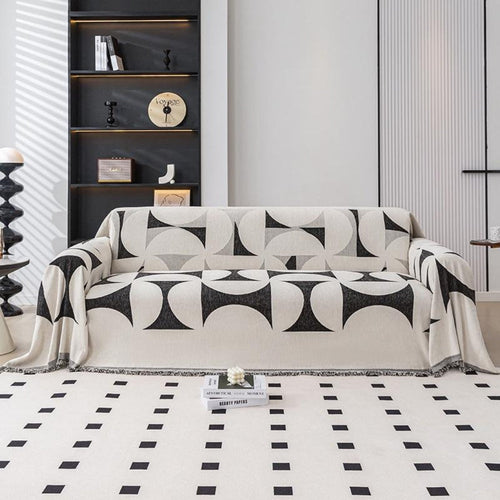Chenille Sofa Cover with Irregular Windmill Pattern