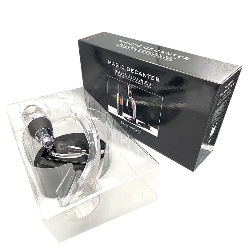 Elegant Wine Decanter Set with Aerator for Improved Flavor Enhancement