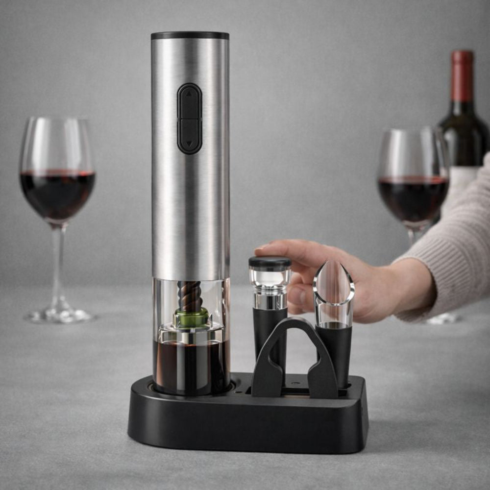 Rechargeable Electric Wine Opener Set - Stainless Steel Tool
