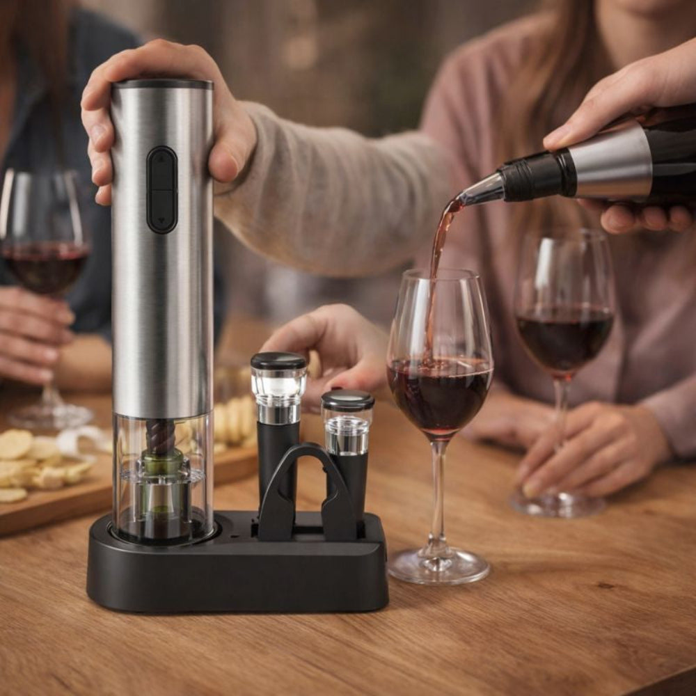 Rechargeable Electric Wine Opener Set - Stainless Steel Tool