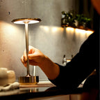 Cordless Touch-Dimmed LED Lamp – Aluminum Design for Indoor Use, 48 Hours Battery, Weather Resistant