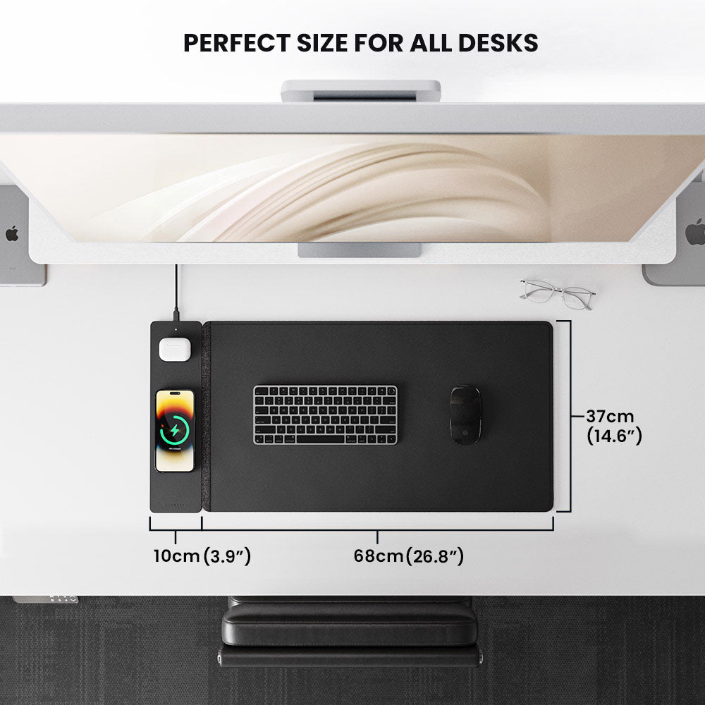 ElegantTech Dual-Surface Wireless Charging Desk Mat