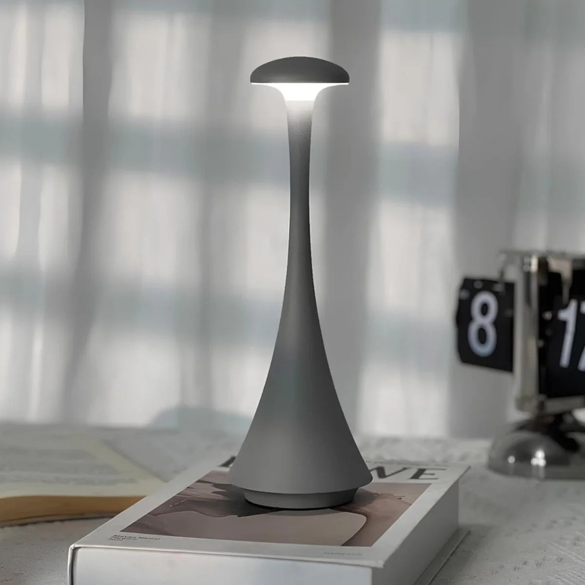 Touch Control Dimmable Lamp – Wireless Rechargeable Table Light for Bedside or Desk, Modern Style