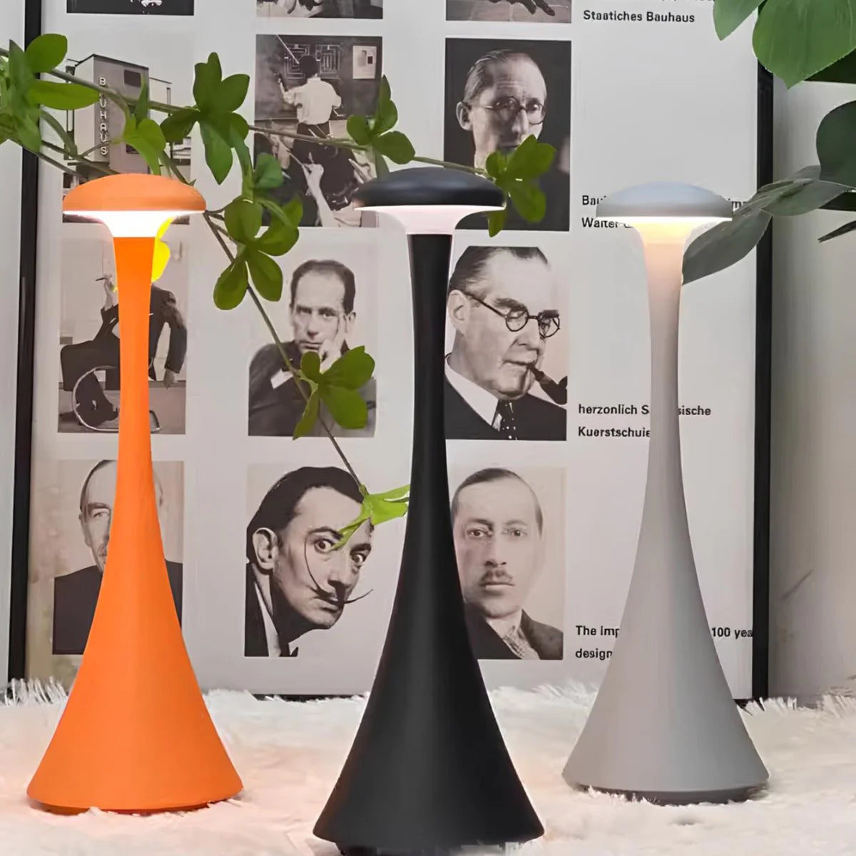 Touch Control Dimmable Lamp – Wireless Rechargeable Table Light for Bedside or Desk, Modern Style