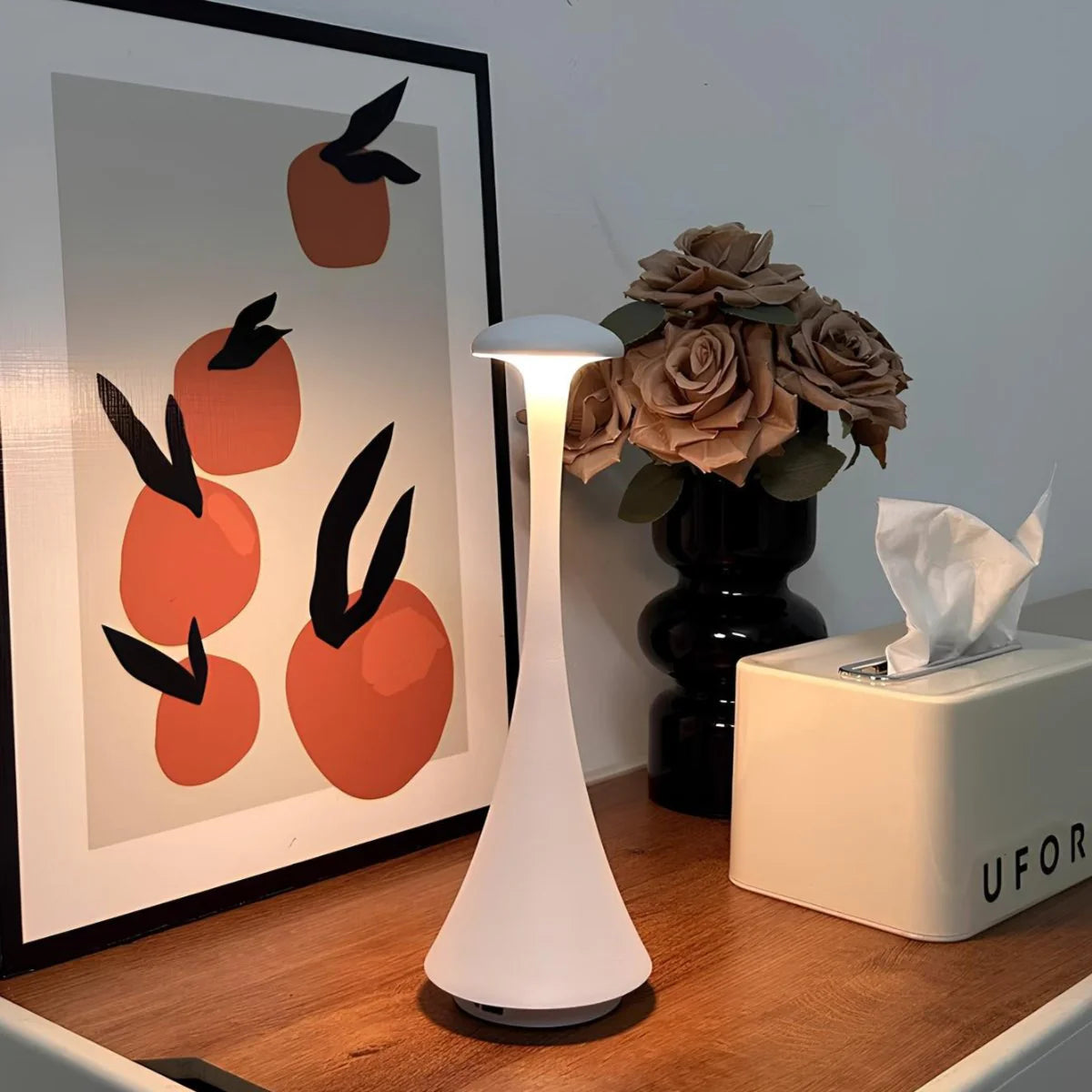 Touch Control Dimmable Lamp – Wireless Rechargeable Table Light for Bedside or Desk, Modern Style