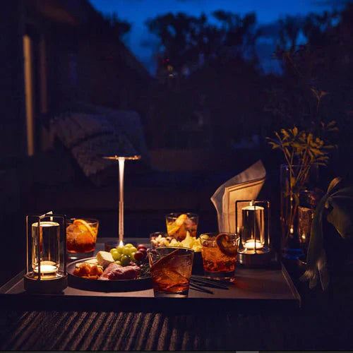 Round Metal Shade Wireless Lamp for Table Use