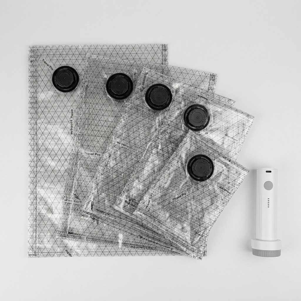 Travel Packing Set with Cordless Pump & Vacuum Storage Bags