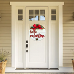 Elegant Round Wooden Valentine Door Decor