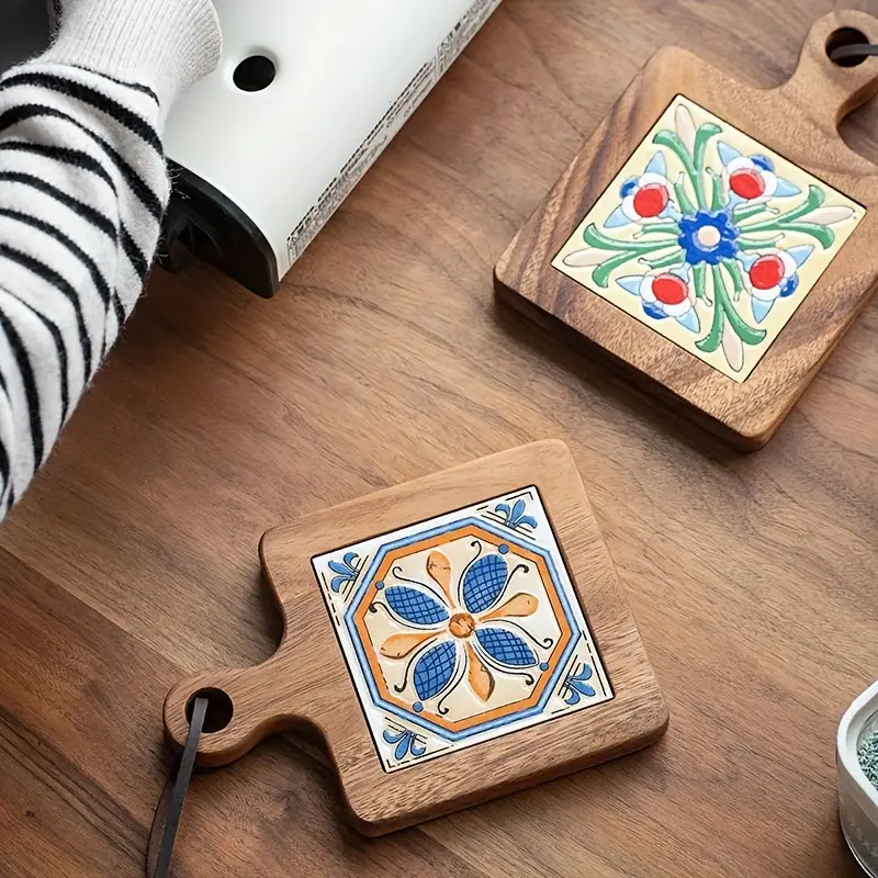 Chic Wooden Coaster Tray for Your Kitchen