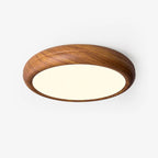 Round Ceiling Light with Woodgrain Finish – Flush Mount Design