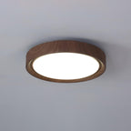 Round Ceiling Light with Woodgrain Finish – Flush Mount Design