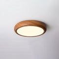 Round Ceiling Light with Woodgrain Finish – Flush Mount Design