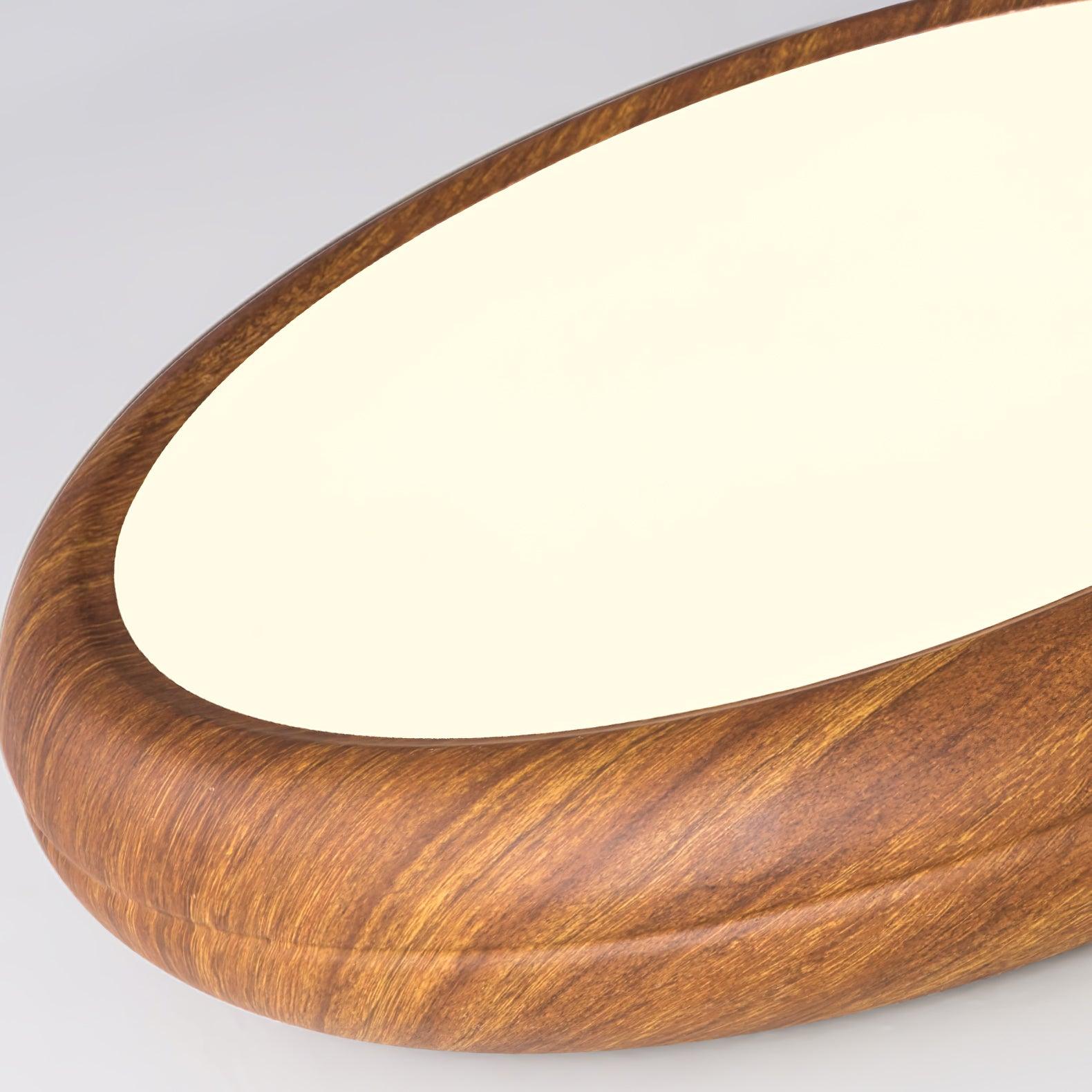 Round Ceiling Light with Woodgrain Finish – Flush Mount Design