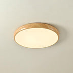 Round Ceiling Light with Woodgrain Finish – Flush Mount Design