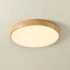 Round Ceiling Light with Woodgrain Finish – Flush Mount Design