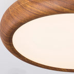 Round Ceiling Light with Woodgrain Finish – Flush Mount Design