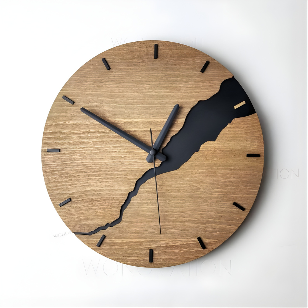 TimberWave Artistic Wall Clock - Elegant Timepiece for Any Space