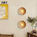 Handcrafted LED Wall Light – Rustic Wood Sconce