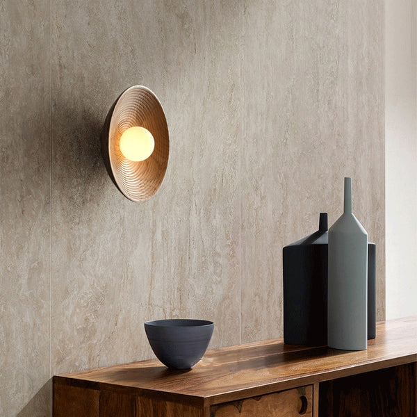 Handcrafted LED Wall Light – Rustic Wood Sconce