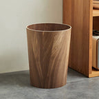 Modern Dual-Layer Kitchen Waste Bin with Rotating Lid – Wooden Design