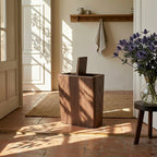 Modern Dual-Layer Kitchen Waste Bin with Rotating Lid – Wooden Design