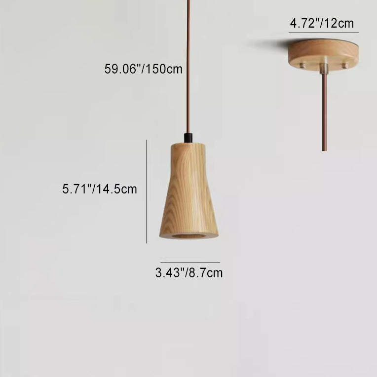 Adjustable Height Wooden Pendant Light – Contemporary Fixture for Kitchen or Living Room