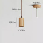 Adjustable Height Wooden Pendant Light – Contemporary Fixture for Kitchen or Living Room