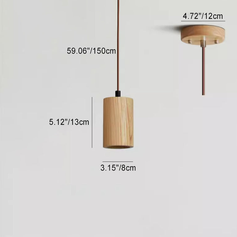 Adjustable Height Wooden Pendant Light – Contemporary Fixture for Kitchen or Living Room