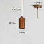 Adjustable Height Wooden Pendant Light – Contemporary Fixture for Kitchen or Living Room