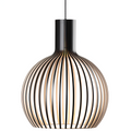 Cage-Shaped Shade Wooden Pendant Light Fixture