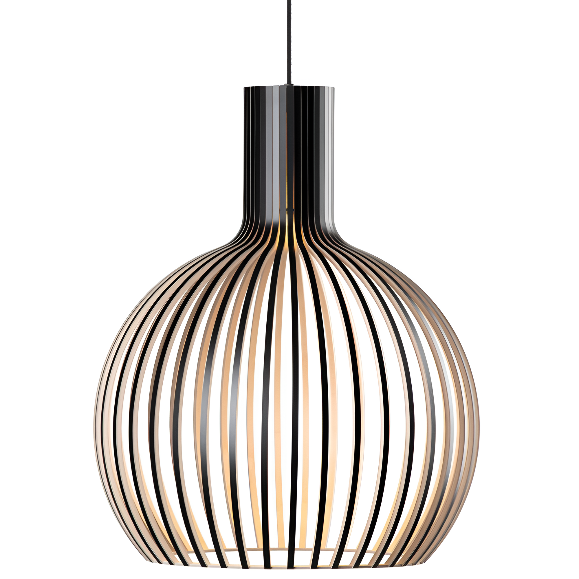 Cage-Shaped Shade Wooden Pendant Light Fixture