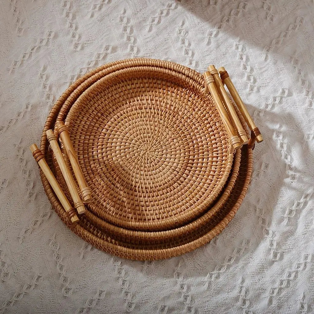 Natural Rattan Artisan Storage Tray for Every Occasion