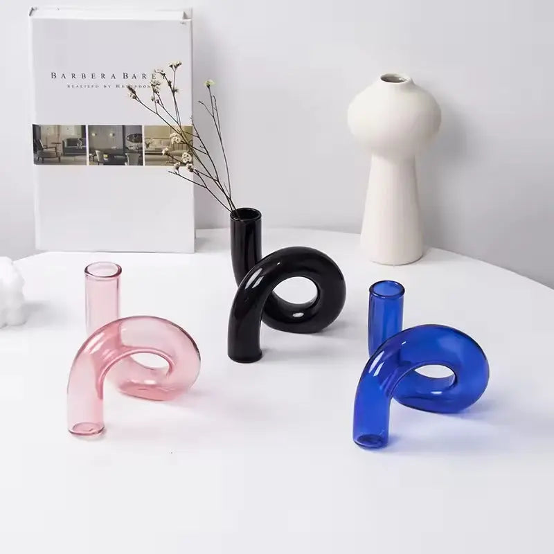 Artistic Curved Glass Blossom Display