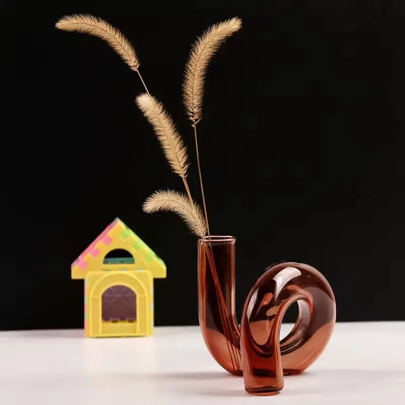 Artistic Curved Glass Blossom Display