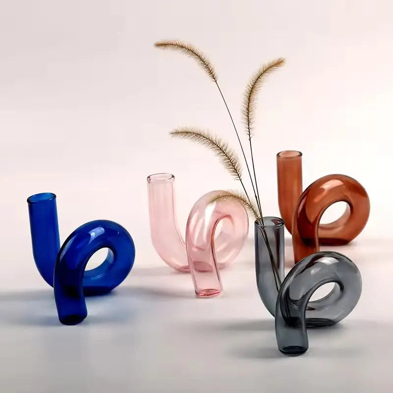 Artistic Curved Glass Blossom Display