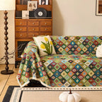 Geometric Kilim Pattern Sofa Cover in Soft Microfiber