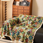 Geometric Kilim Pattern Sofa Cover in Soft Microfiber