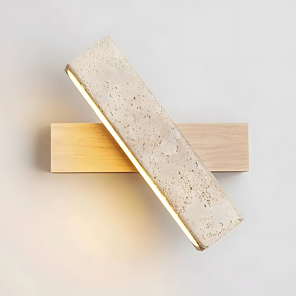 Modern Minimalist Wall Light in Travertine Finish