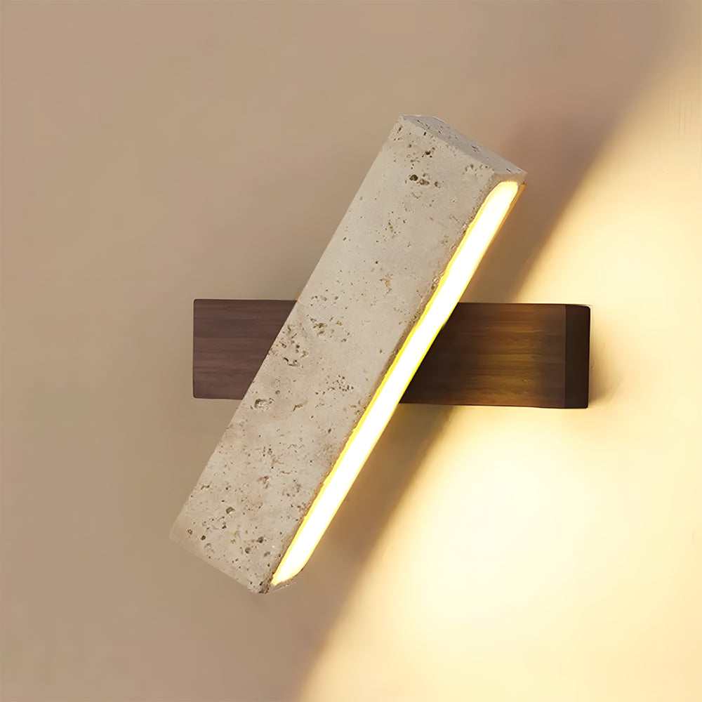 Modern Minimalist Wall Light in Travertine Finish