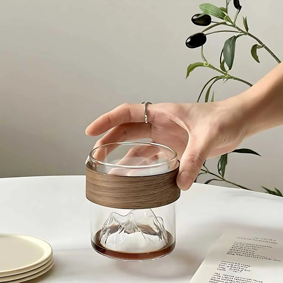 Harmonia Mountain Glass Mug for Tea and Coffee