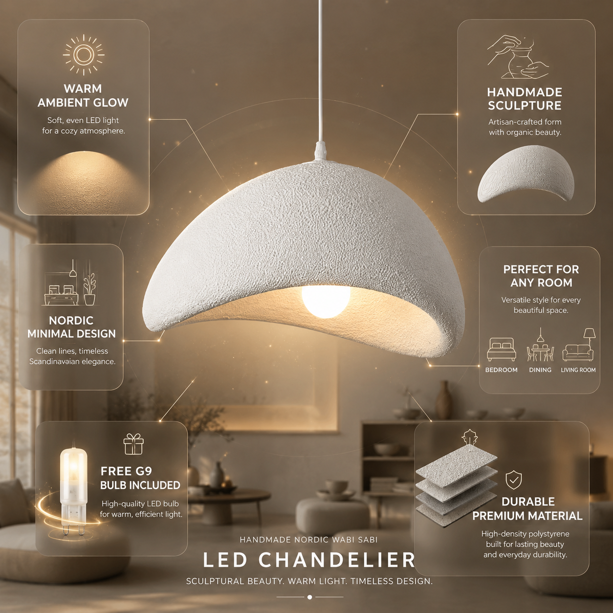 Handcrafted Nordic Style LED Chandelier for Modern Illumination