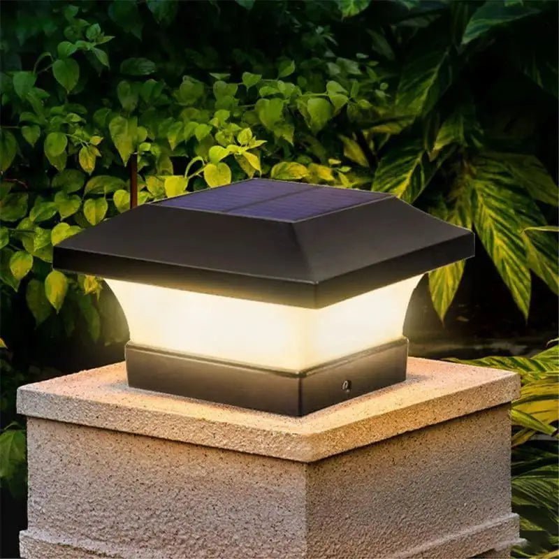 Square Black Solar Wall Light for Outdoor Use