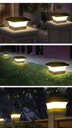 Square Black Solar Wall Light for Outdoor Use