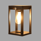 Black Aluminum Solar Pillar Light for Outdoors with Motion Detection