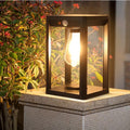Black Aluminum Solar Pillar Light for Outdoors with Motion Detection