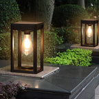 Black Aluminum Solar Pillar Light for Outdoors with Motion Detection