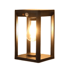 Black Aluminum Solar Pillar Light for Outdoors with Motion Detection