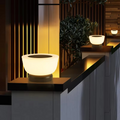 Round White Glass Shade Solar Light for Fence Posts