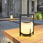 White Cylindrical Solar Lantern for Outdoor Use